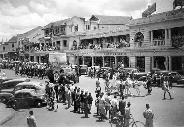 Parade on Hardinge Street 1950 